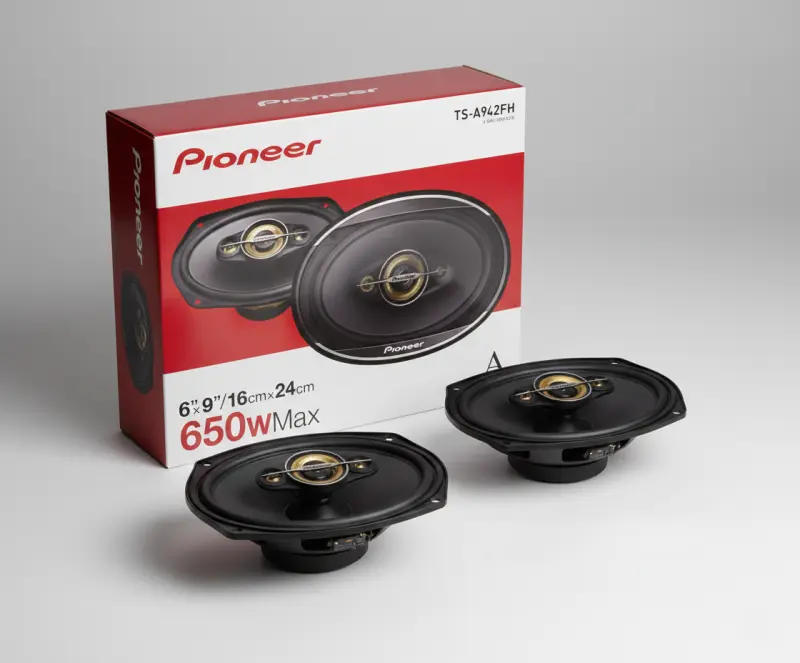 Pioneer TS-A942FH 4-Way Oval Car Speakers - 6" x 9", 650W Max Power