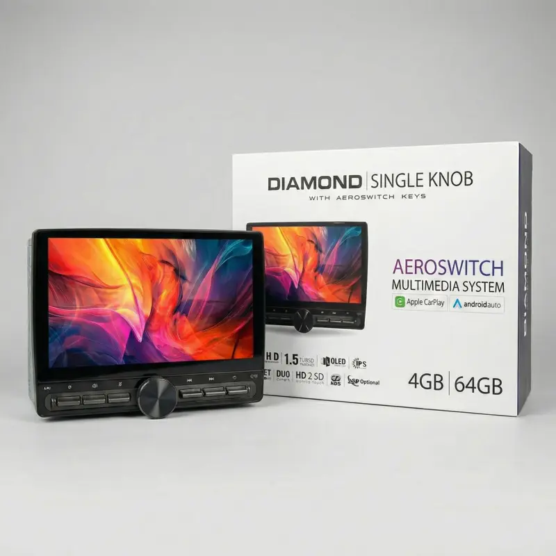 Diamond Aeroswitch Single Knob Android Car Multimedia System | 4GB+64GB, Apple CarPlay & Android Auto